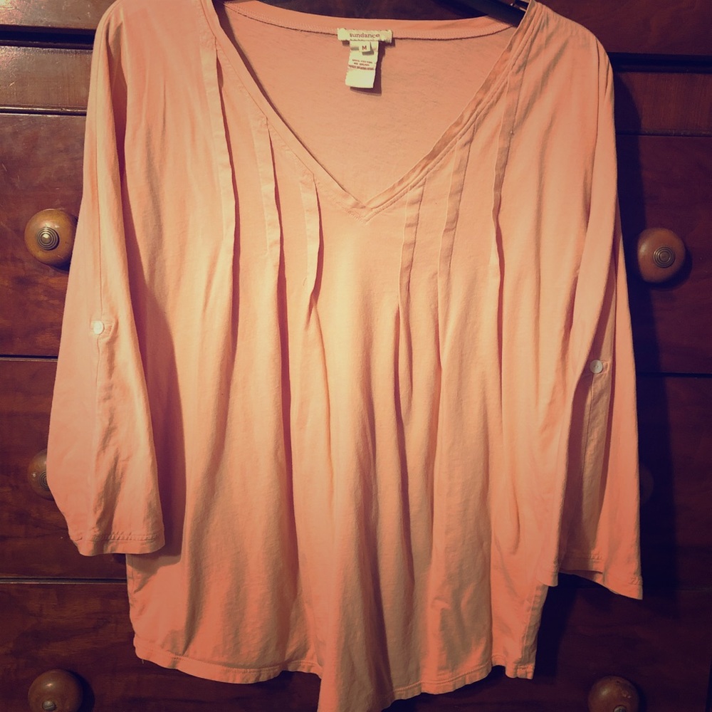 Sundance Coral V-Neck Three Quarter Sleeve Shirt